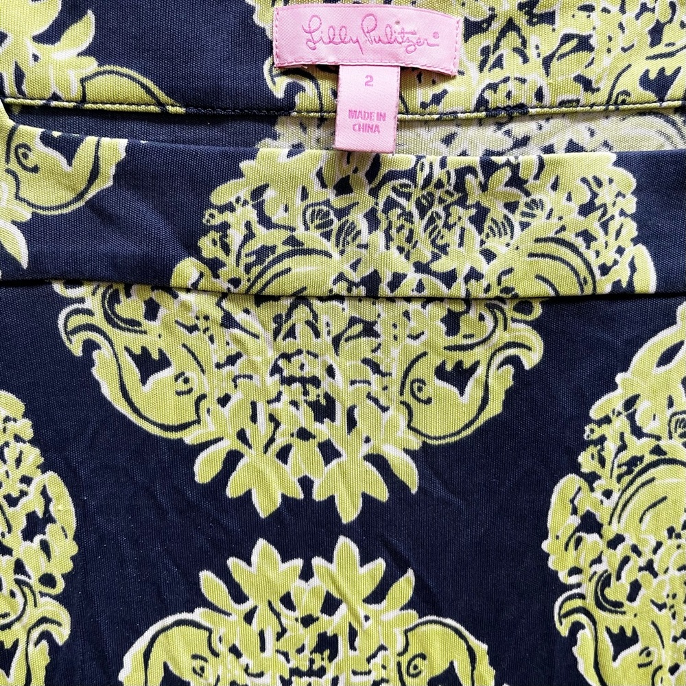 LILLY PULITZER 100% SILK NEWPORT SQUARE NECKLINE DRESS SIZE 2 ROMANTIC CHIC - Picture 3 of 10